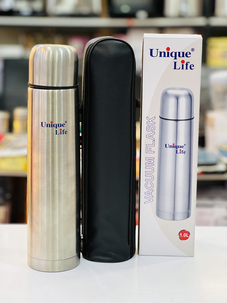 فلاسک استیل یونیک لایف (Unique Life) ظرفیت ۱ لیتر – دوجداره به همراه کیف حمل